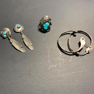 Navajo ring and ear rings