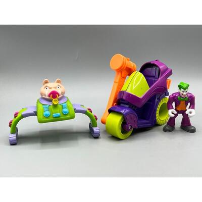 Burger King Private Side O'Bacon Barnyard Toy & DC Comics Imaginext Joker Figure with Vehicle