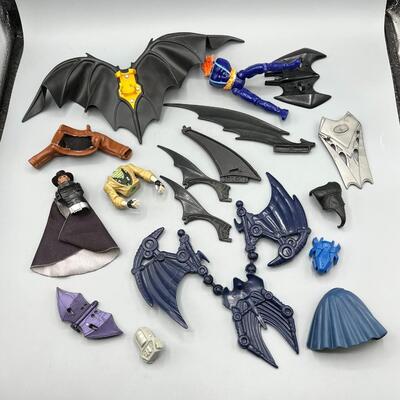 Lot of Miscellaneous Toy Parts Batman Bat Wings X-Men Jacket & More