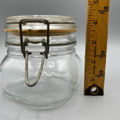 Small Latching Clear Glass Canister Jar