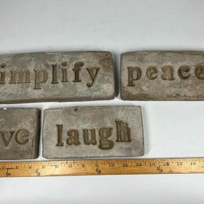 Cement Garden Art Affirmation Words Peace Simplify Live Laugh