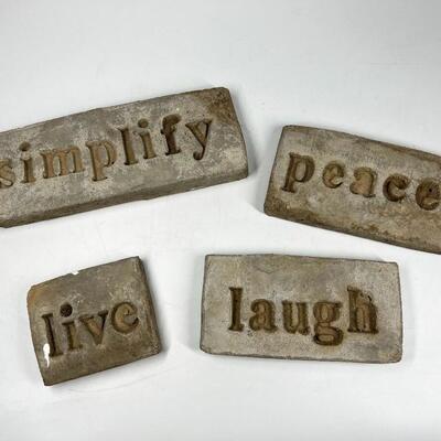 Cement Garden Art Affirmation Words Peace Simplify Live Laugh
