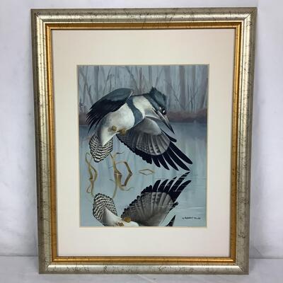 949 Original Oil Painting on Board of Kingfisher Bird by W. Robert Tolley