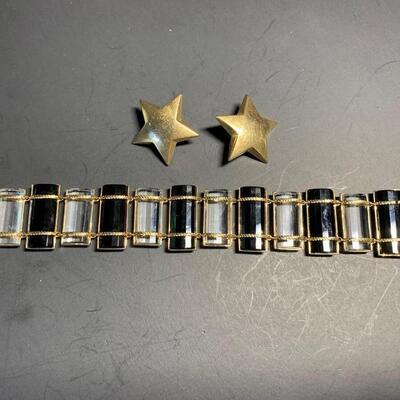 14kt gold earrings and bracelet