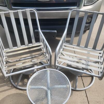 OUTDOOR ROCKER CHAIR & TABLE SET - 3 PC