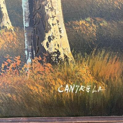 LOT 145  OIL ON CANVAS BY LISTED ARTIST PHILIP CANTRELL AUTUMN SCENE