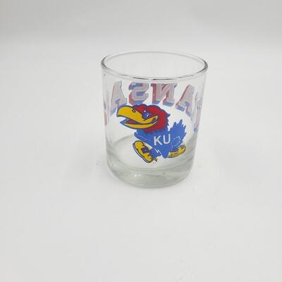 COLLECTABLE KANSAS JAYHAWK DRINKING GLASS