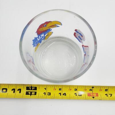 COLLECTABLE KANSAS JAYHAWK DRINKING GLASS