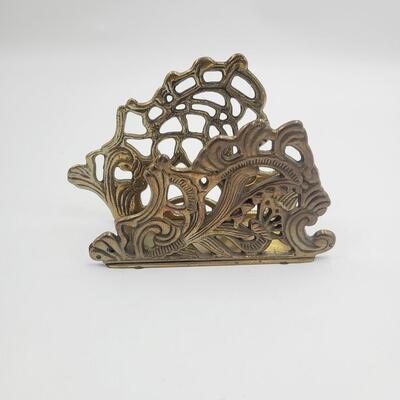 HEAVY BRASS NAPKIN - MAIL HOLDER