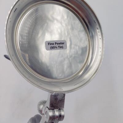 LEINENKUGEL'S BOCK GLASS STEIN W/ PEWTER LID