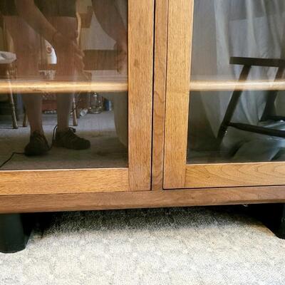 SOLID WOOD GLASS FRONT DISPLAY CABINET