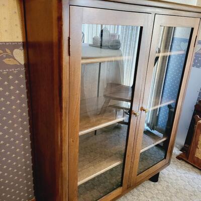 SOLID WOOD GLASS FRONT DISPLAY CABINET