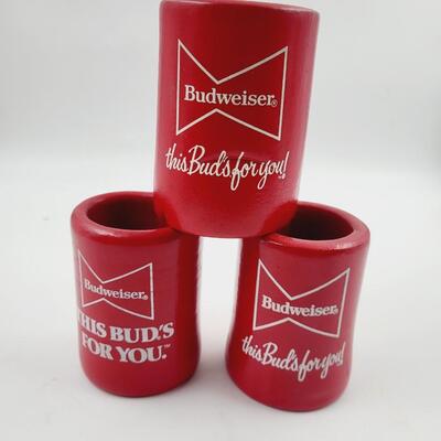 VINTAGE PUFFY BUDWEISER COOZIES 3PC