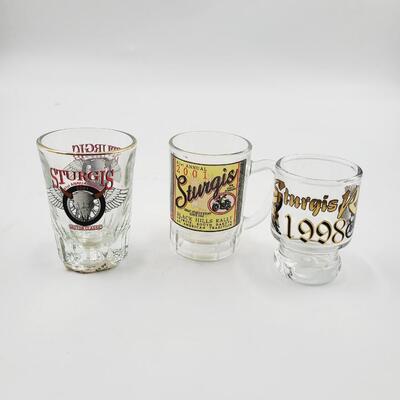 STURGIS COLLECTABLE SHOT GLASSES 3PC