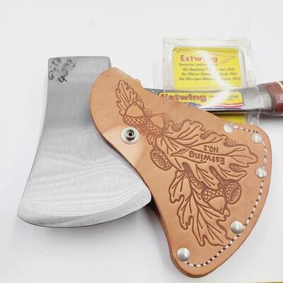 BEAUTIFUL ESTWING AXE W/ COVER - NEW