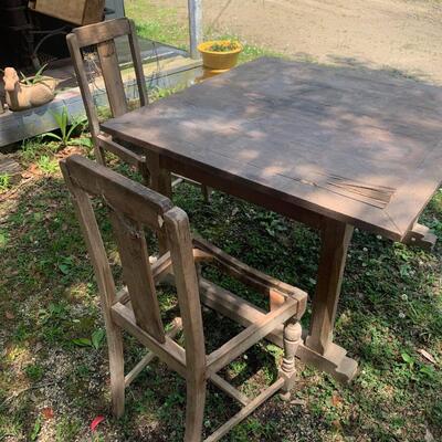 Solid Square Wooden Table Ready to Refinish