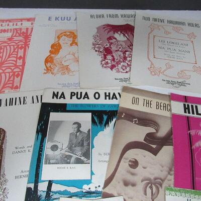 Lot of 12 Vintage Hawaiian Sheet Music