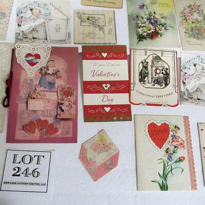 Large Lot of Used Vintage Cards For Crafting or Whatever