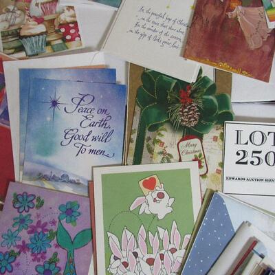 Large Lot of Unused Greenting Cards, Birthday, Get Well, Christmas, More