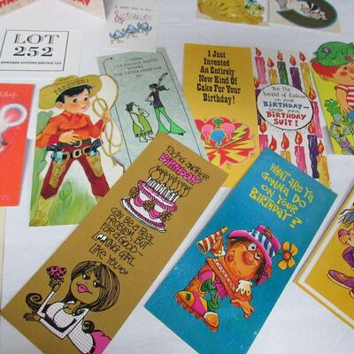 Lot of Retro Greeting Cards, Used, For Crafting