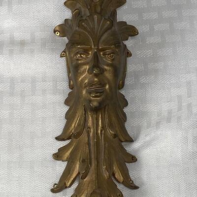 Vintage Brass Figural Harlequin Face Wall Hanging