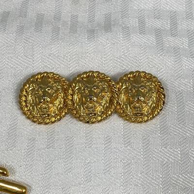 Three Piece Gold Tone & Rhinestone Pin Brooch Lot