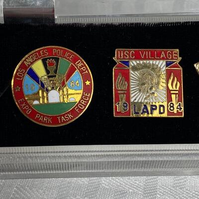 Vintage Sets of Enamel Pins 1984 Olympics Los Angeles LAPD CHP LACS