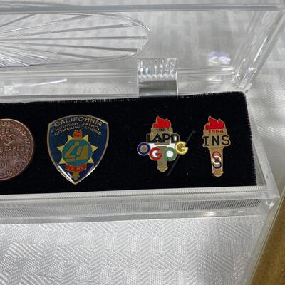 Vintage Sets of Enamel Pins 1984 Olympics Los Angeles LAPD CHP LACS