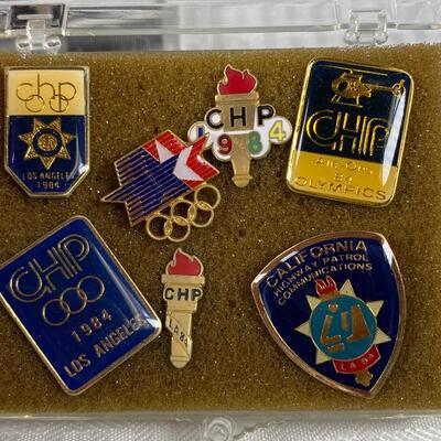Vintage Sets of Enamel Pins 1984 Olympics Los Angeles LAPD CHP LACS