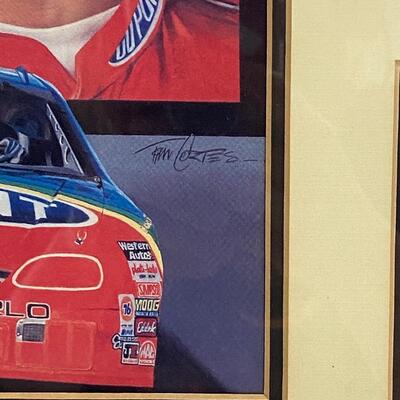 Framed Jeff Gordon #24 NASCAR Retired Driver Framed Tim Cortes Art Bio Card Kelly Russell Sports
