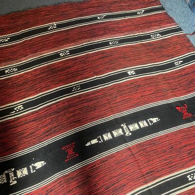 Gorgeous , Vintage  Woven Textile Black , Red & White Native American Designs