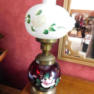 Antique Hand Painted Electric Table Lamp