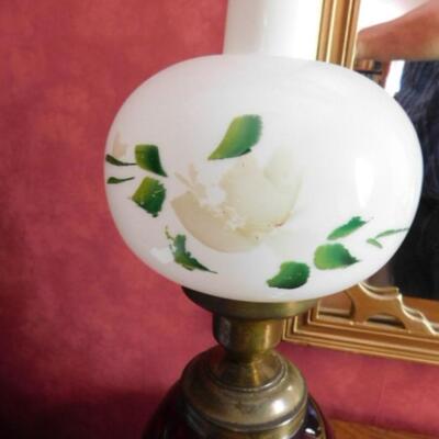 Antique Hand Painted Electric Table Lamp