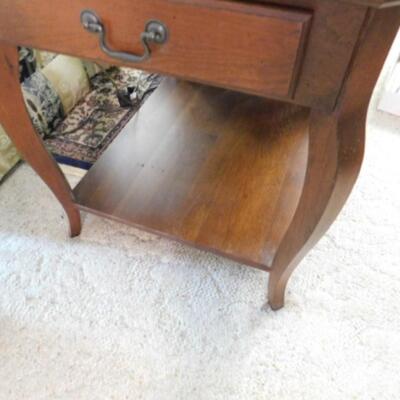 Wood Side Table with Cabriole Legs