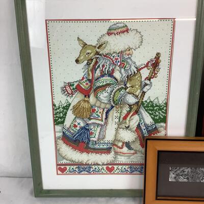 971 Three Framed Needlepoint