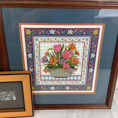 971 Three Framed Needlepoint