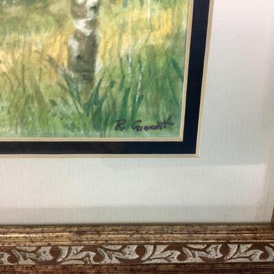 973 Original Watercolor "Birch Trees" by Richard Ginnett