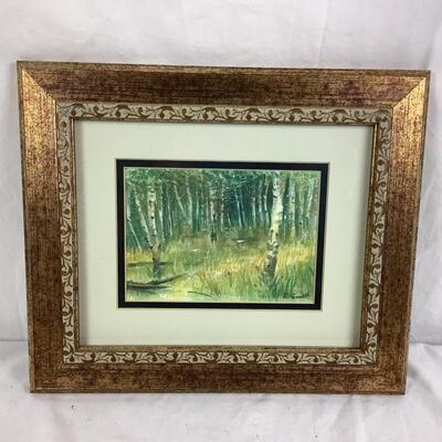 973 Original Watercolor "Birch Trees" by Richard Ginnett