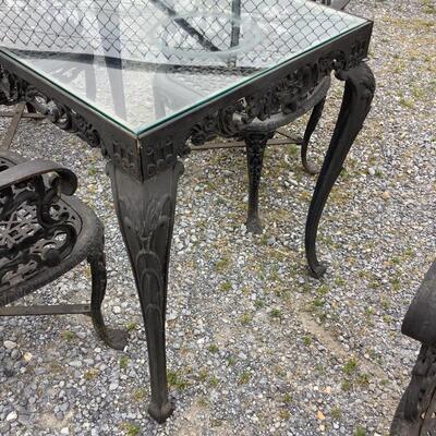 253 19th Century Robert Wood Cast Iron Garden Chairs & Table