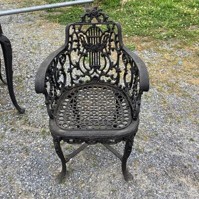 253 19th Century Robert Wood Cast Iron Garden Chairs & Table