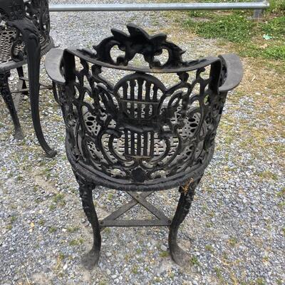 253 19th Century Robert Wood Cast Iron Garden Chairs & Table