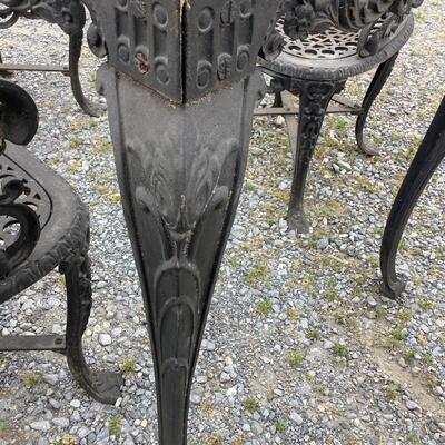 253 19th Century Robert Wood Cast Iron Garden Chairs & Table