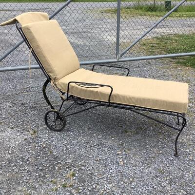 255 Wrought Iron Lounge Chair on Wheels by Woodard