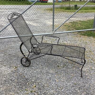 255 Wrought Iron Lounge Chair on Wheels by Woodard