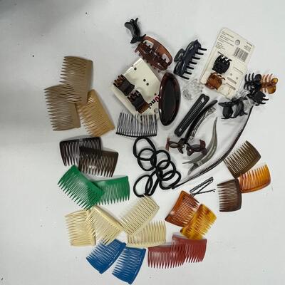 Lot of Assorted Hair Accessories Clips Combs Ties