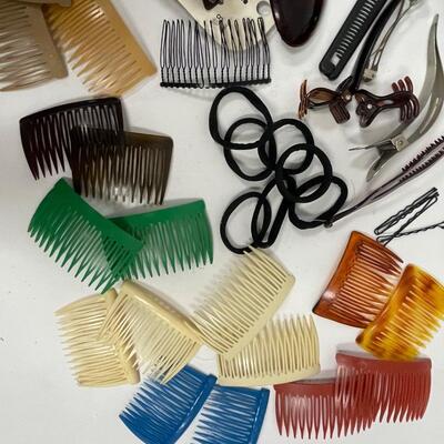 Lot of Assorted Hair Accessories Clips Combs Ties