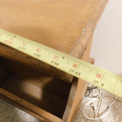 Solid Wood Side Table with Magazine Rack Base