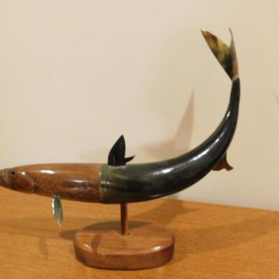 Guyana Tribal Crafted Horn and Wood Fish