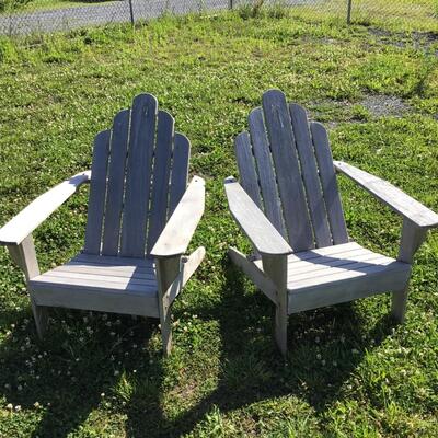 980 Pair of Teak Adirondack Chairs by Smith & Hawken