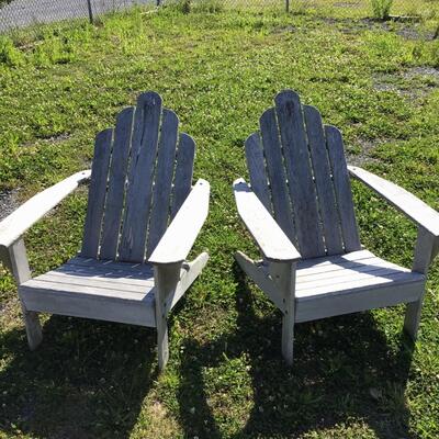 981 Pair of Teak Adirondack Chairs by Smith & Hawken